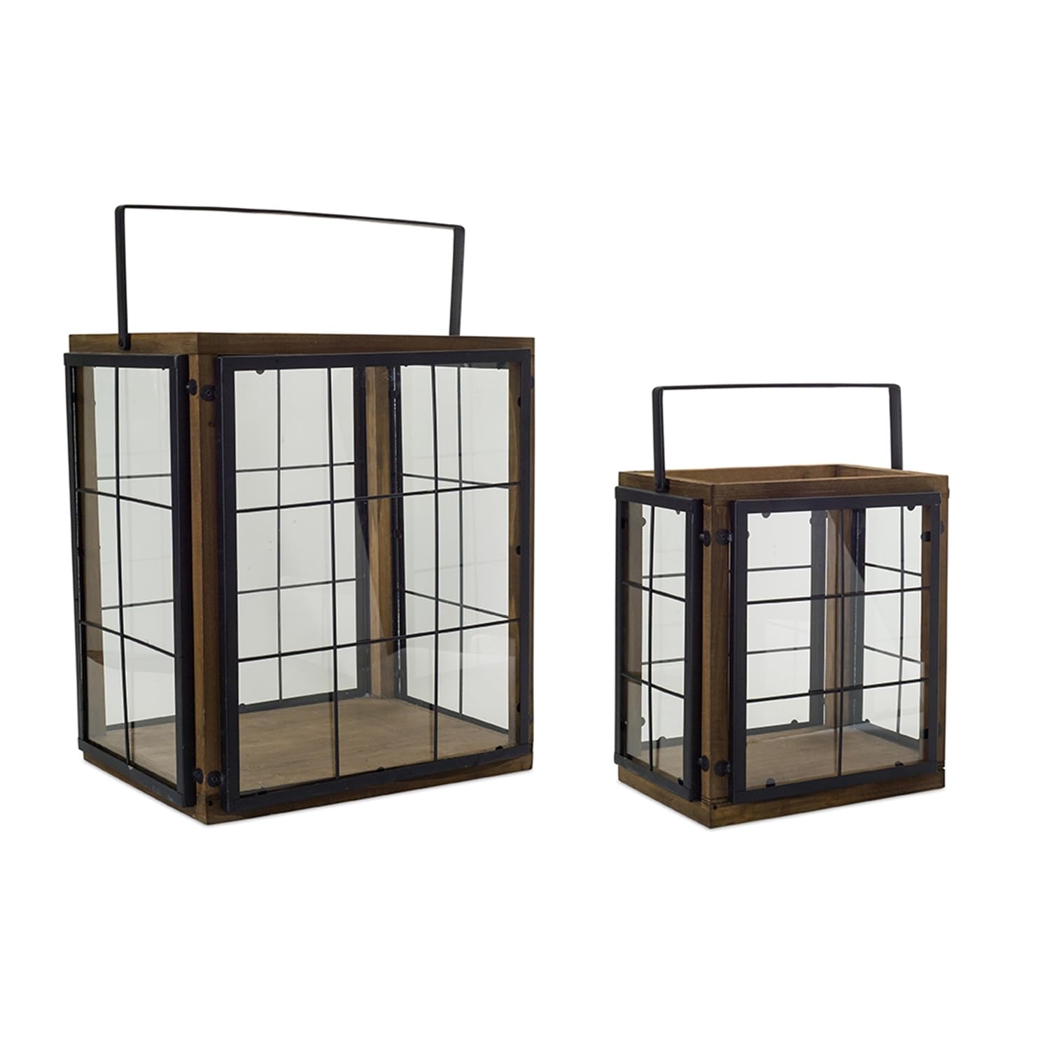 Melrose International Box (Set Of 2) 14.5' H, 19.75' H Wood/Metal