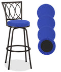 Deisy Dee 4Pcs Round Bar Stool Seat Covers Stretch Round Chair Covers For 13-16 Inch Stool Chair (Royalblue)