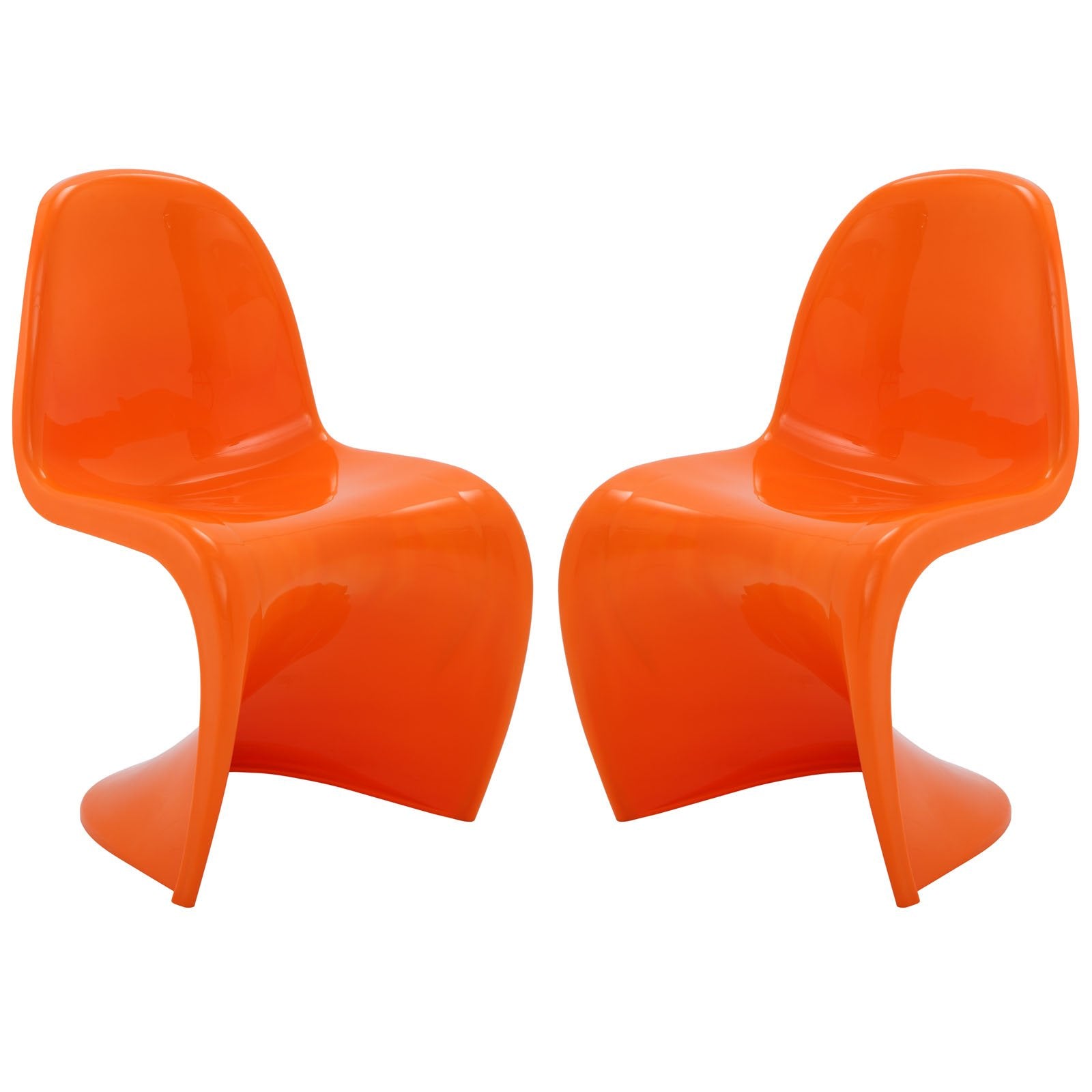 Modway Slither Dining Side Chair Set Of 2 In Orange