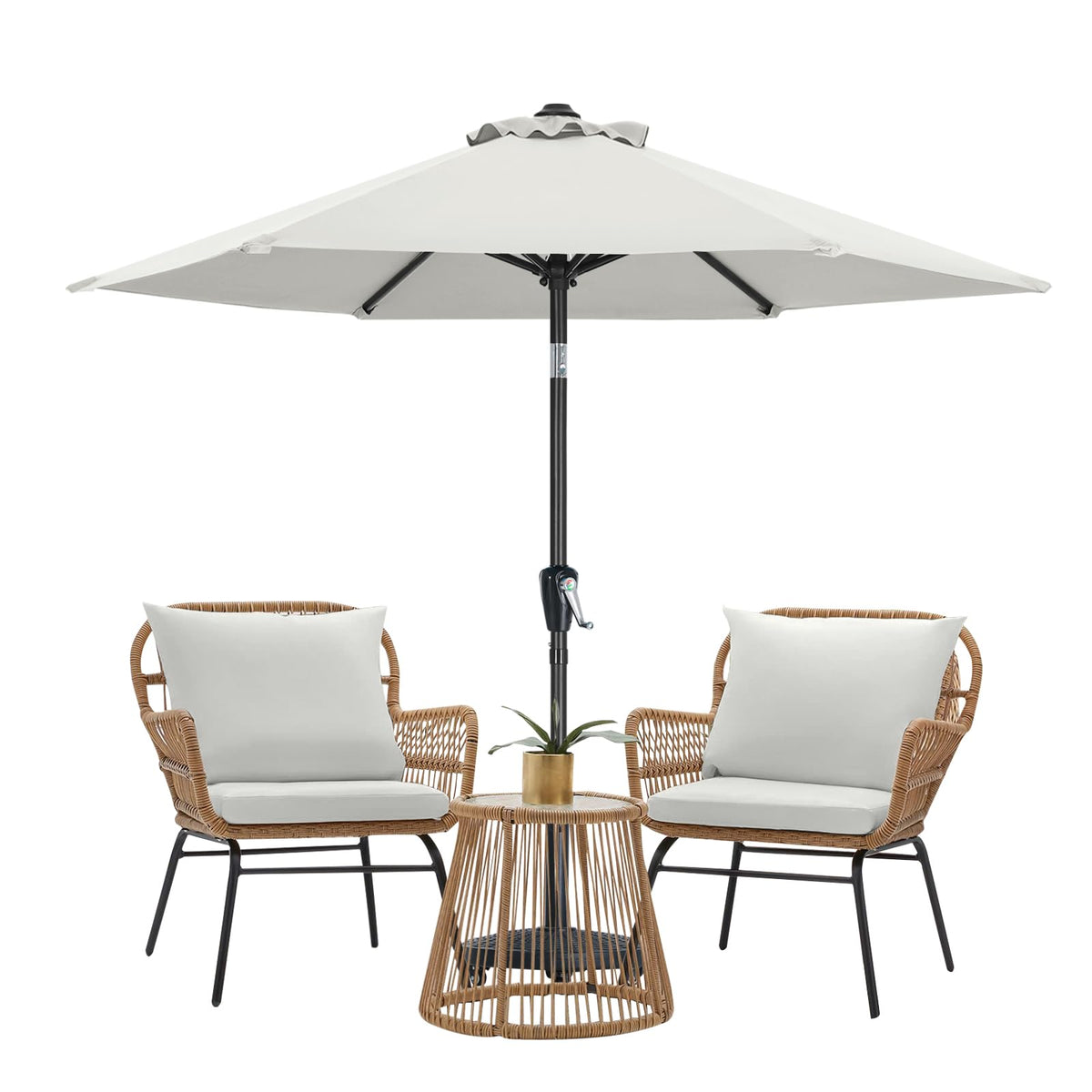 Mastercanopy Patio Umbrella For Outdoor Market Table (7.5Ft,Light Beige)