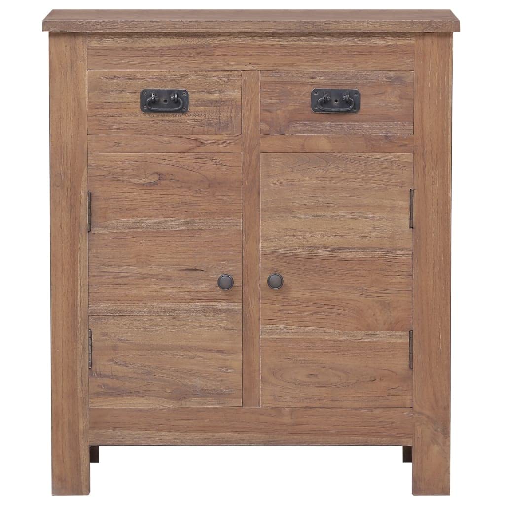 vidaXL Colonial Style Sideboard, Solid Teak Wood, 25.6&quot;x11.8&quot;x29.5&quot; with 2 Drawers, 2 Doors, Hardwood Top, Polished, Painted and Lacquered, Assembly Required