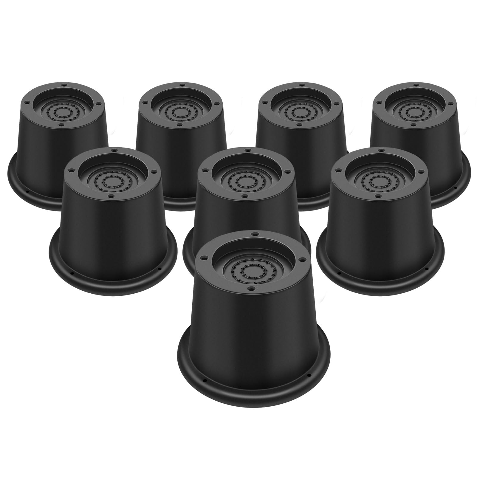Annkut Round Bed Risers 2 Inch Heavy Duty, Circle Furniture Risers For Chair, Table And Desk Legs Elevation (Pack Of 8, Black)