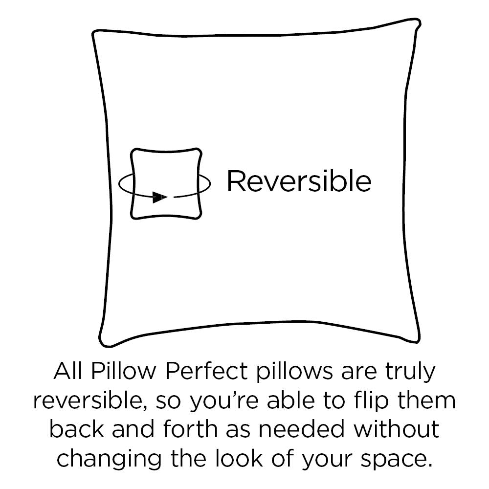 Pillow Perfect Stripe Indoor/Outdoor Accent Throw Pillow, Plush Fill, Weather, And Fade Resistant, Floor - 25' X 25', Blue/Gre