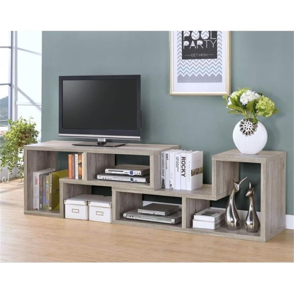 Coaster Furniture Contemporary Convertible Bookcase TV Stand Grey Driftwood 802330