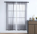 Pi Sheer Curtains,Window Treatment Light Filter Airy Voile With Rod Pocket For Living Room/Bedroom/Kids Room 2 Panels(W42Xl72,Dark Grey)