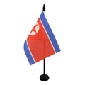 North Korea Table Flag 4' X 6' - North Korean Desk Flag 15 X 10 Cm - Black Plastic Stick And Base - Az Flag