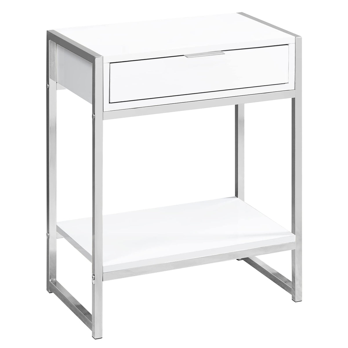 HomeRoots Furniture 18'.2' x 12'.8' x 23'.5' White, Particle Board, Metal - Accent Table