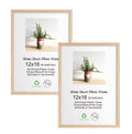 LYYYXGYP 12x16 Oak Wood Picture Frame 2 Pack Wooden Photo Frame Natural Solid Wood Color Frame Gallery Poster Frame with Plexigl