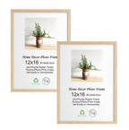 LYYYXGYP 12x16 Oak Wood Picture Frame 2 Pack Wooden Photo Frame Natural Solid Wood Color Frame Gallery Poster Frame with Plexigl