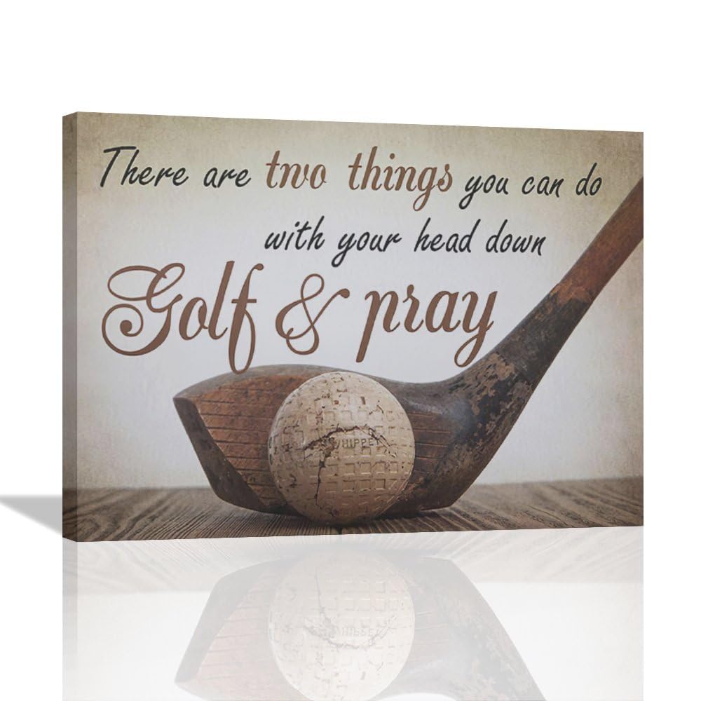 Golf Wall Art Sports Golf Pictures Wall Decor Motivational Quotes Canvas Painting Artwork Modern Home Decorations Framed for Bed