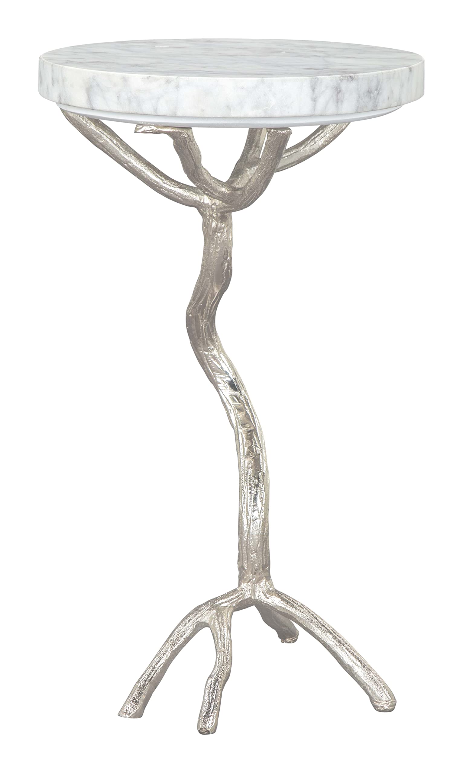 Zuo Joel Side Table White & Silver