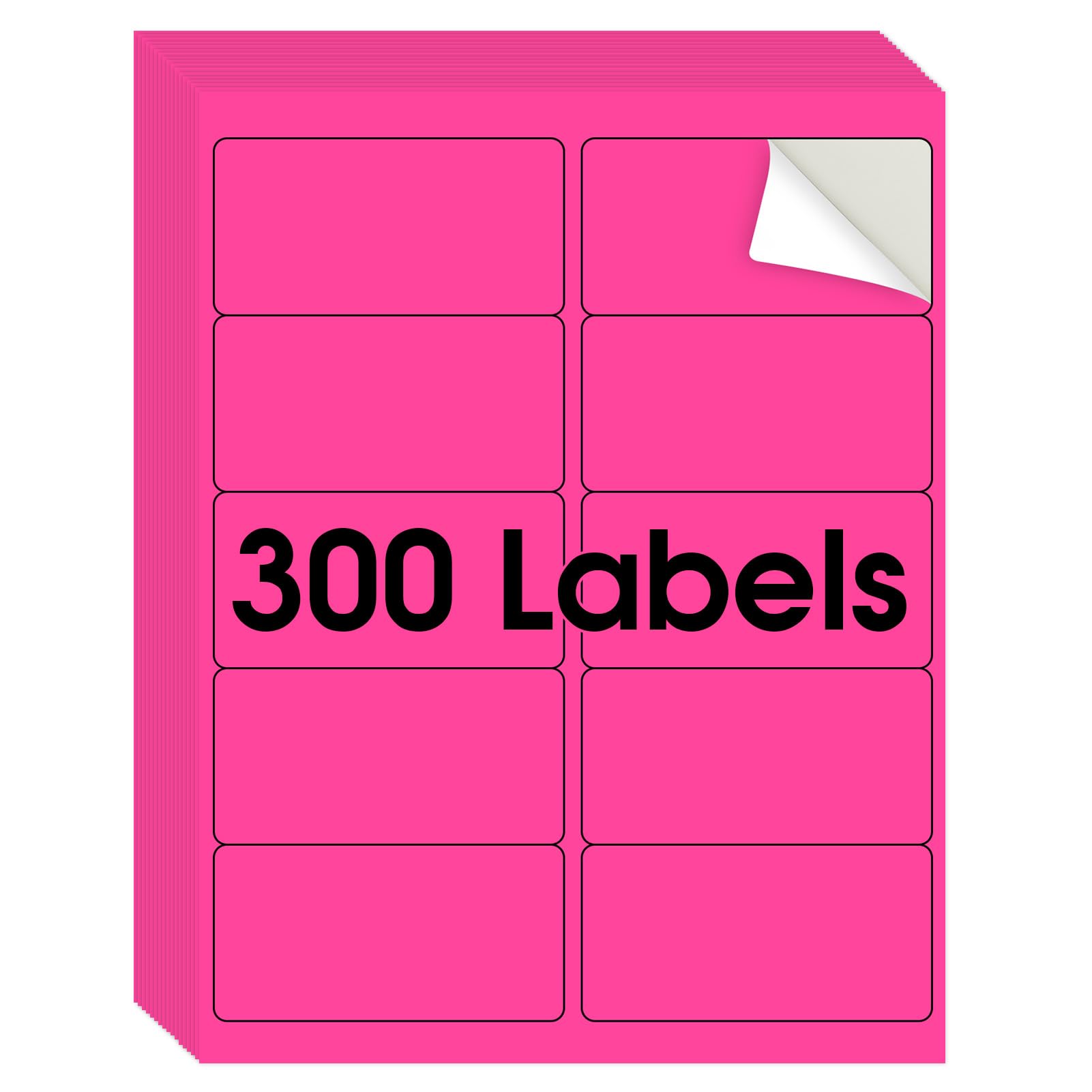 Maxgear 8-1/2 ' X 11 ' Neon Pink Labels - Fluorescent Labels, For Inkjet Or Laser Printer, For Efficient Sorting And Organizat