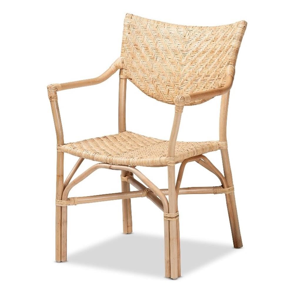Baxton Studio Damani Modern Brown Finished Rattan Dining Chair