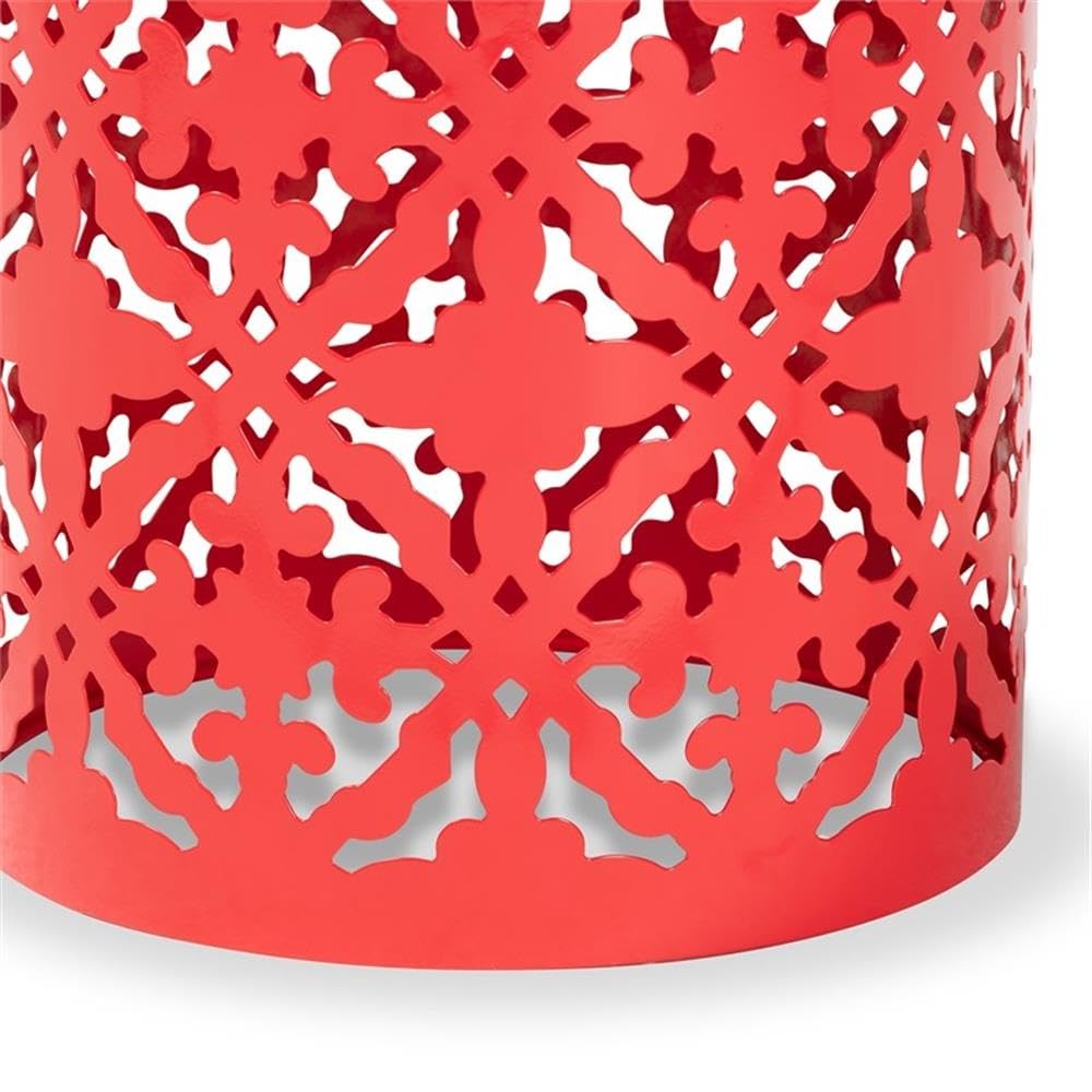 Baxton Studio Jamila Modern and Contemporary Red Finished Metal Outdoor Side Table