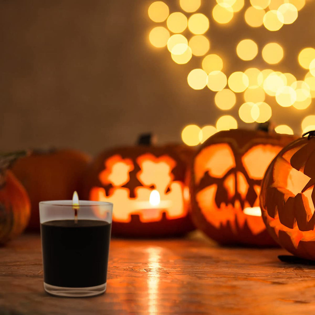 20 Packs Black Votive Candles In Glass, Unscented Small 2 Inch Soy Wax Halloween Candles For Wedding Party Home Holidays Relaxat
