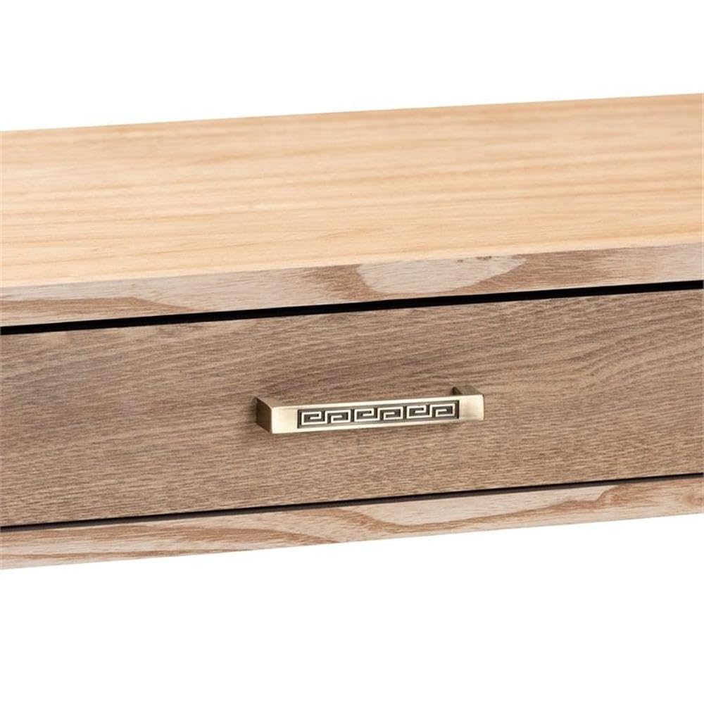 Baxton Studio Lafoy Modern and Contemporary Natural Brown Finished Wood and Gold Finished 2-Drawer Console Table