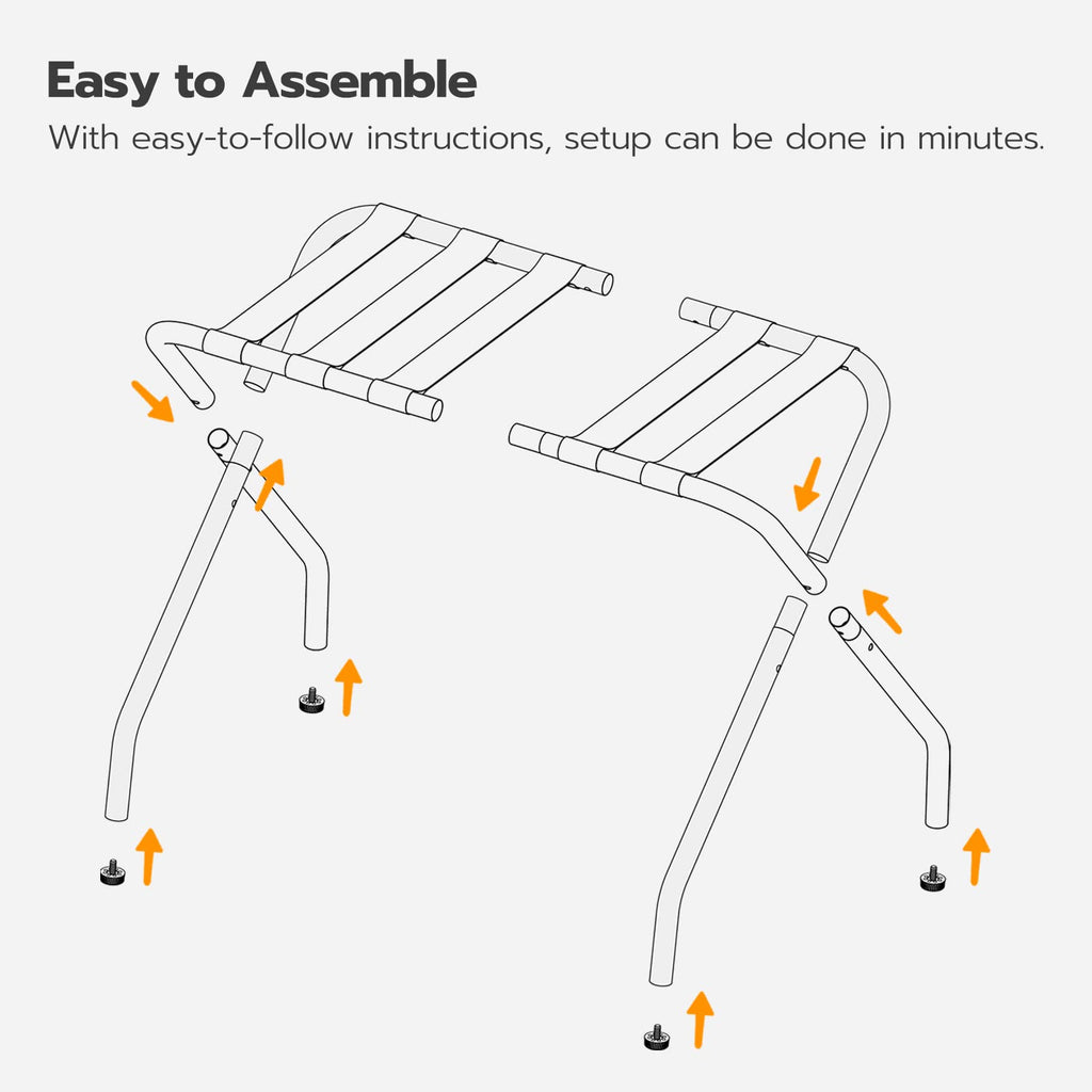 Hoobro Luggage Rack, Metal Foldable Suitcase Stand For Guest Room, Holds Up To 100 Lb, 27 X 15.3 X 22 Inches, Steel Frame, Nylon