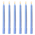 6 Pack 10 Inch Blue Spiral Taper Candles for Hanukkah and Winter Home Decoration, Unscented Dripless Twisted Candlesticks for Di