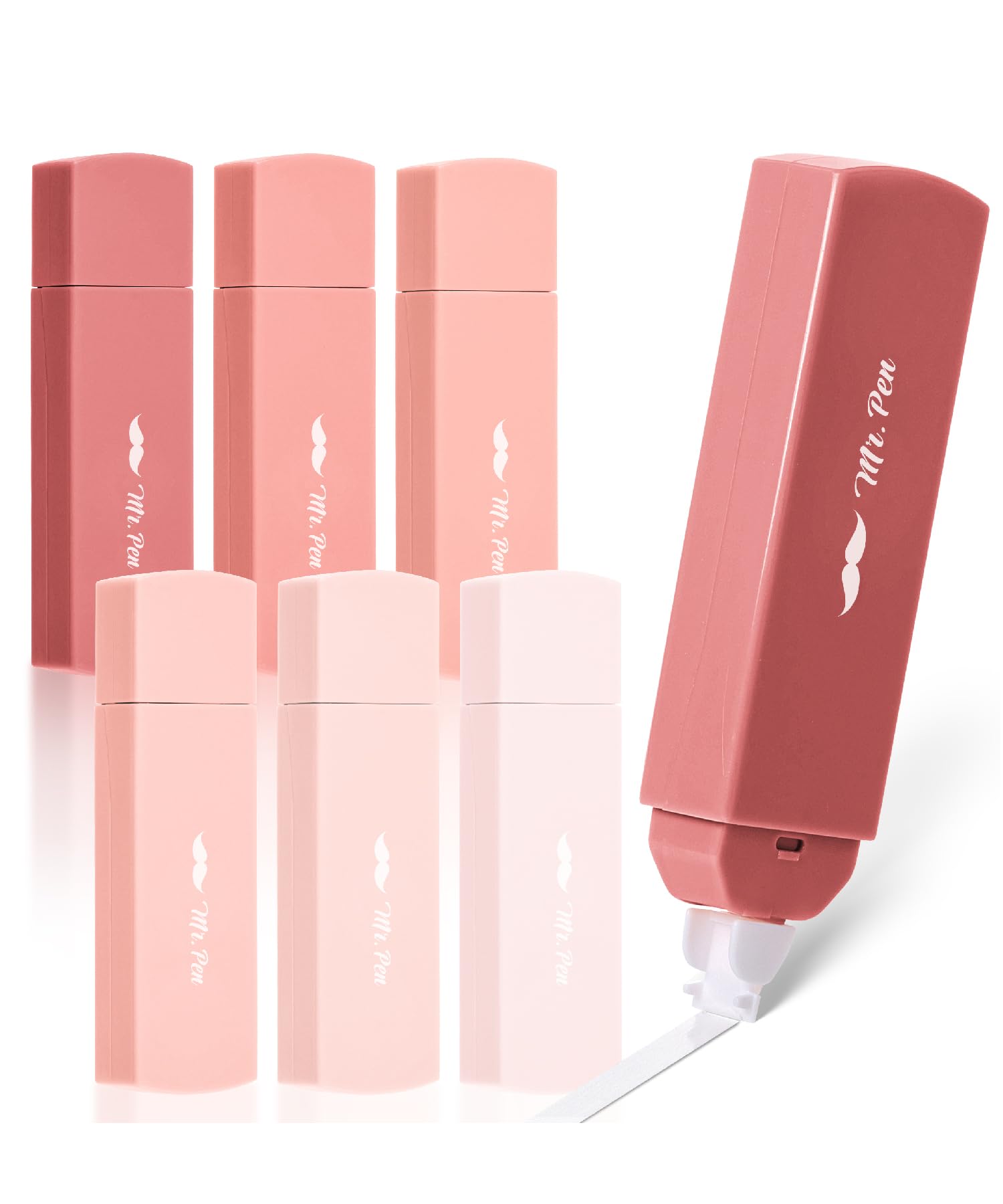 Mr. Pen- Aesthetic Correction Tape, 0.2' X 197', 6 Pcs, Mocha Blush, Cute Correction Tape