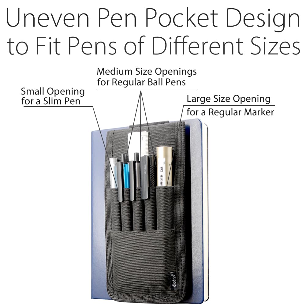 Pen Holder, Pencil Holder, Pen Sleeve Case For Hard Cover Journals, Notebooks, Books, Binders, Hold Multi Pens Pencils Rulers Du
