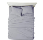 Mygiza Sheets,100% Giza Egyptian Cotton Sheets-Queen Size Giza Cotton Sheets Set To Fit Upto 18 Inches Deep Mattress (4 Pcs) Light Grey Solid