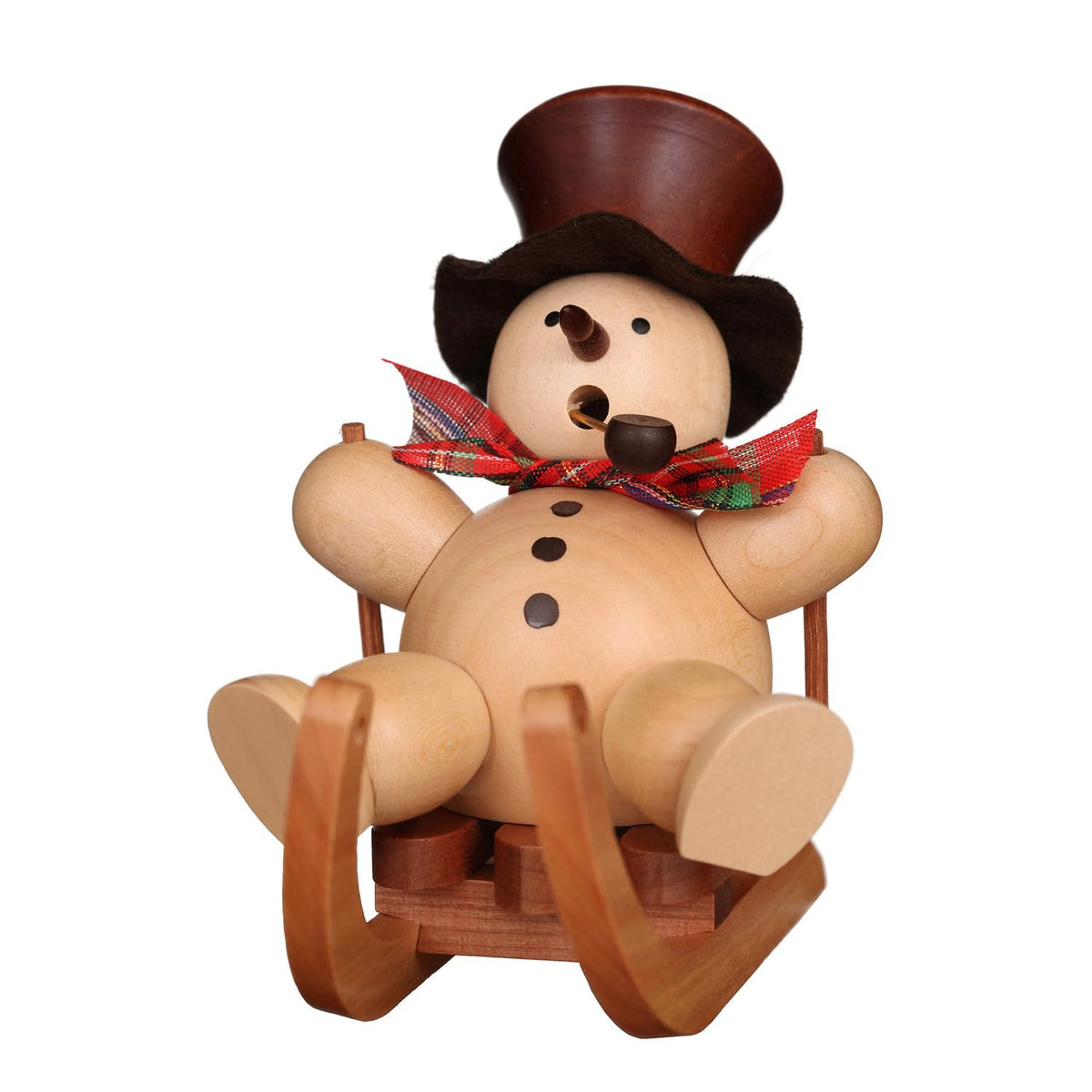 Christian Ulbricht 35-450 Incense Burner-Snowman With Sled (Natural) -5&quot; H X 3.5&quot; W X 5&quot; D, Brown