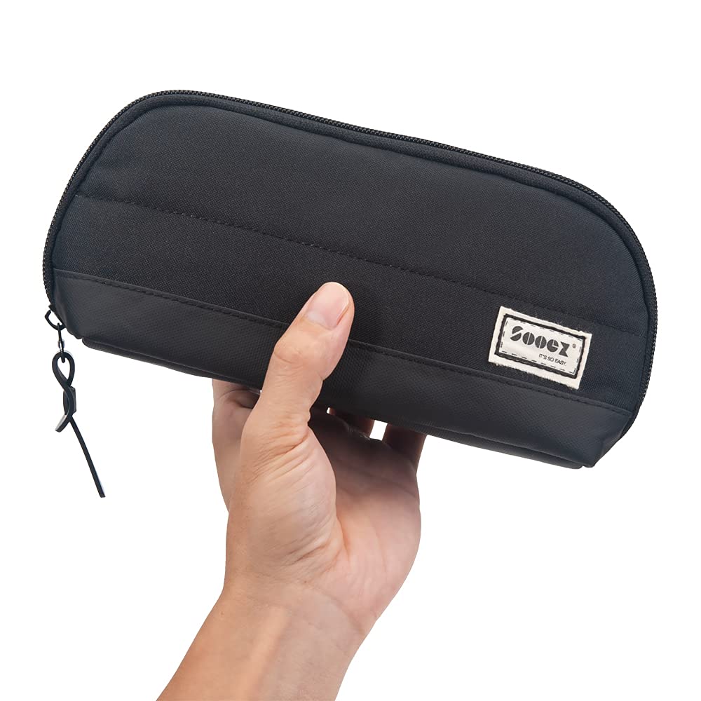 Sooez Wide-Opening Pencil Pen Case, Lightweight & Spacious Pencil Pouch Zipper Stationery Bag, Aesthetic Supply With Triangular