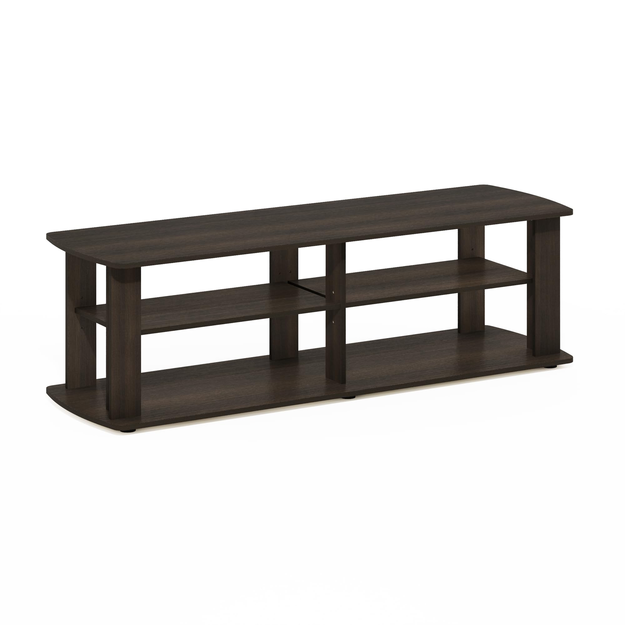 Furinno Nelly Entertainment Center Tv Stand, Short 43.3&quot;(W) X13.4(H) X13.1(D), Dark Brown