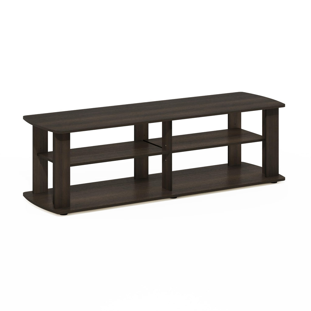 Furinno Nelly Entertainment Center Tv Stand, Short 43.3"(W) X13.4(H) X13.1(D), Dark Brown