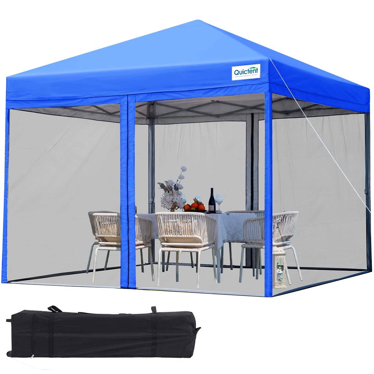 Quictent 10'X10' Pop Up Canopy Tent With Netting, Outdoor Instant Portable Gazebo Ez Up Screen House Room Tent -Fully Sealed, Wa