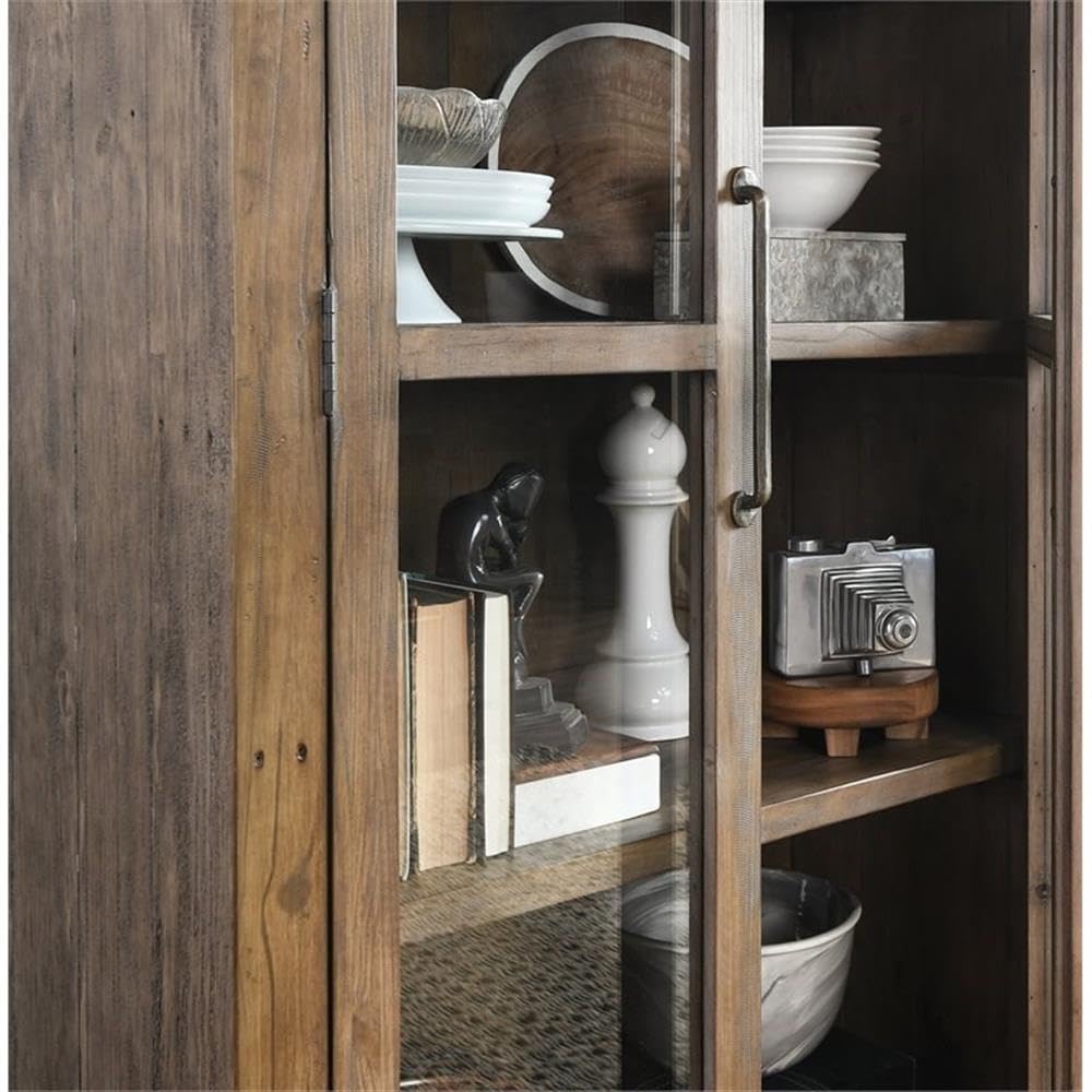 Kosas Home Quincy Transitional Reclaimed Pine Display Cabinet in Brown