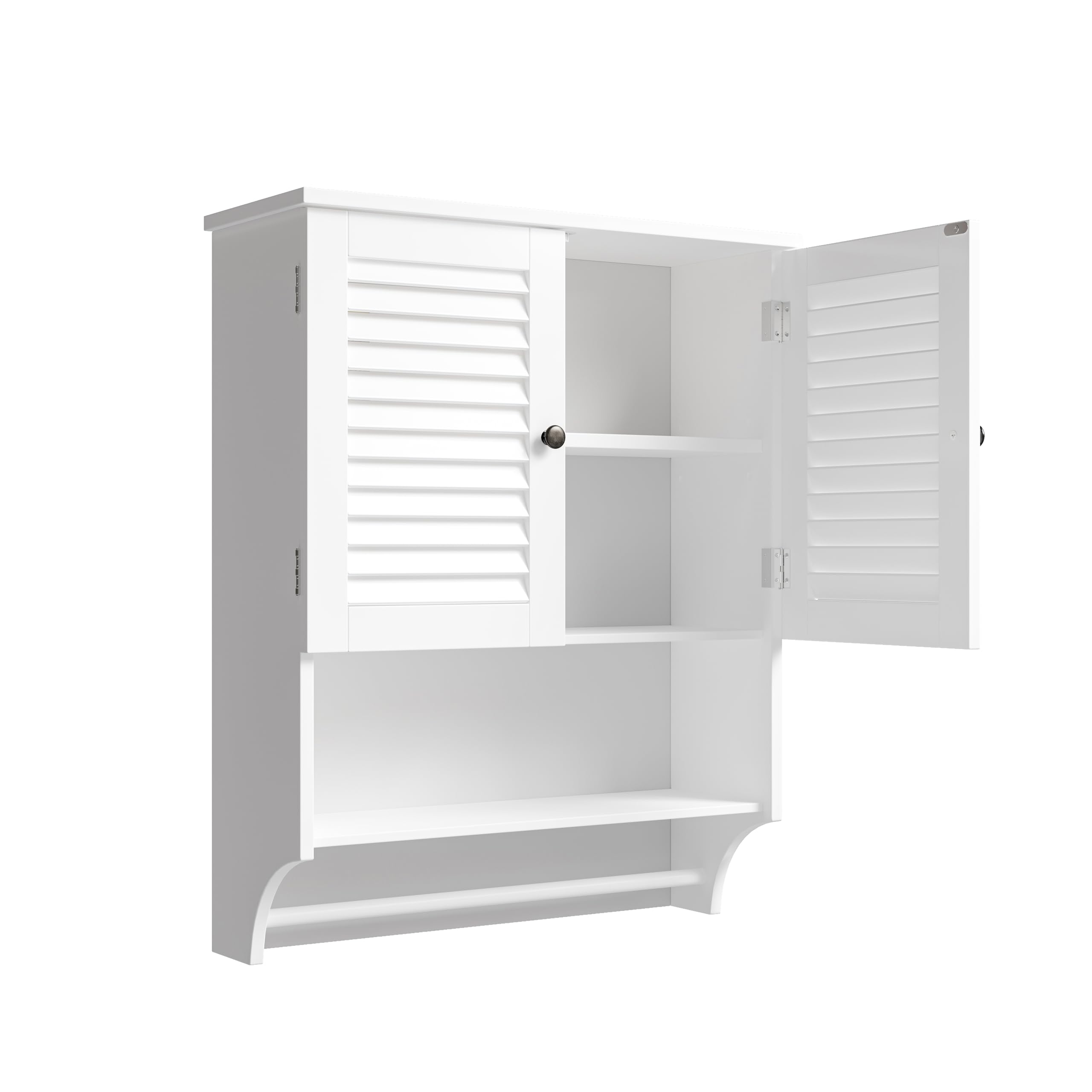 Choochoo Medicine Cabinet, Bathroom Wall Cabinet, 2 Doors Over The Toilet Space Saver Storage Cabinet With Large Space, White