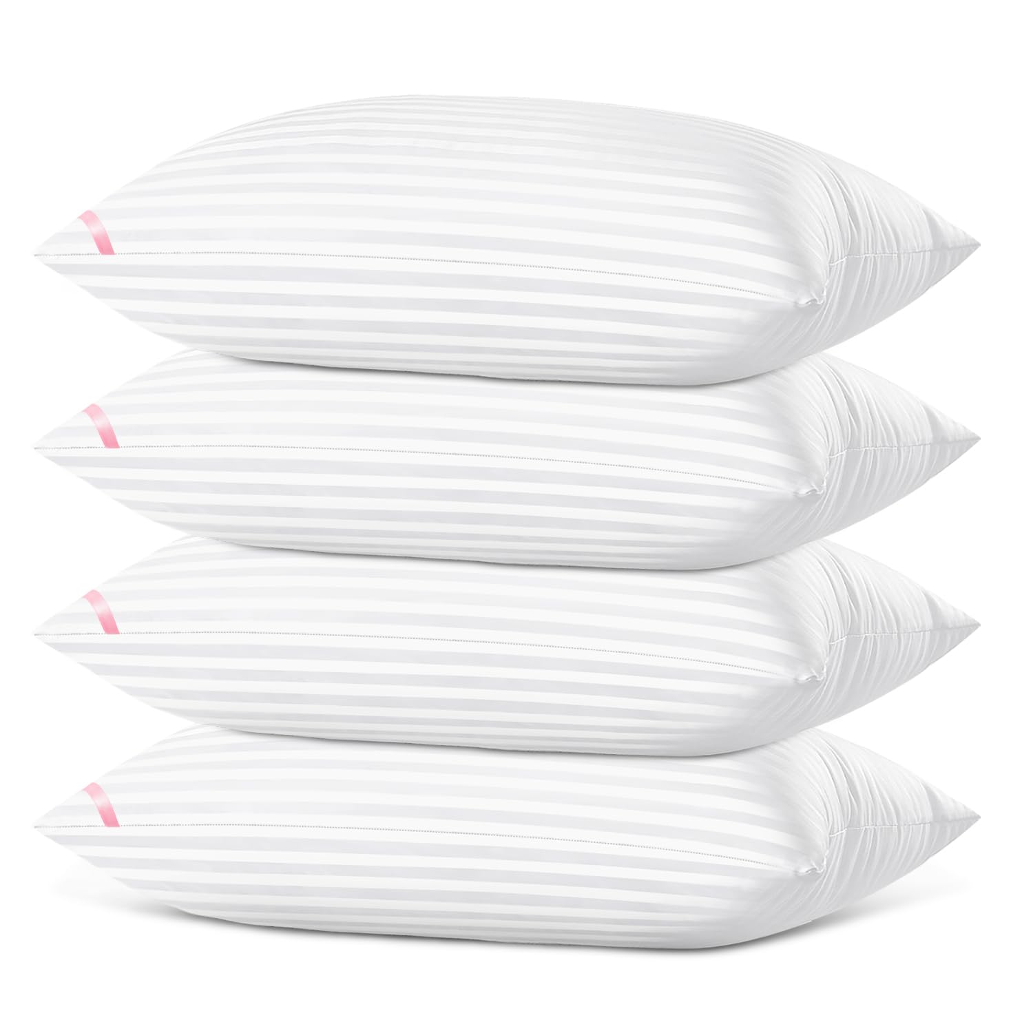 Eiue Bed Pillows For Sleeping 4 Pack Queen Size,Pillows For Side And Back Sleepers,Super Soft Down Alternative Microfiber Filled