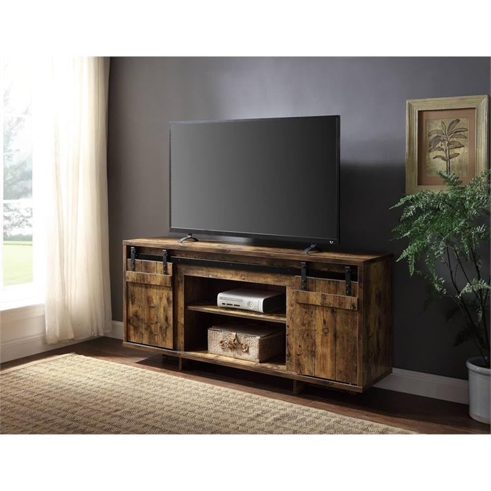 Acme Bellarosa TV Stand in Rustic Oak