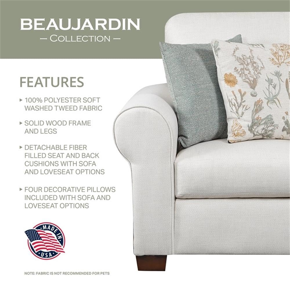 American Furniture Classics Beaujardin Upholstered Chair, Soft Washed Cream Tweed