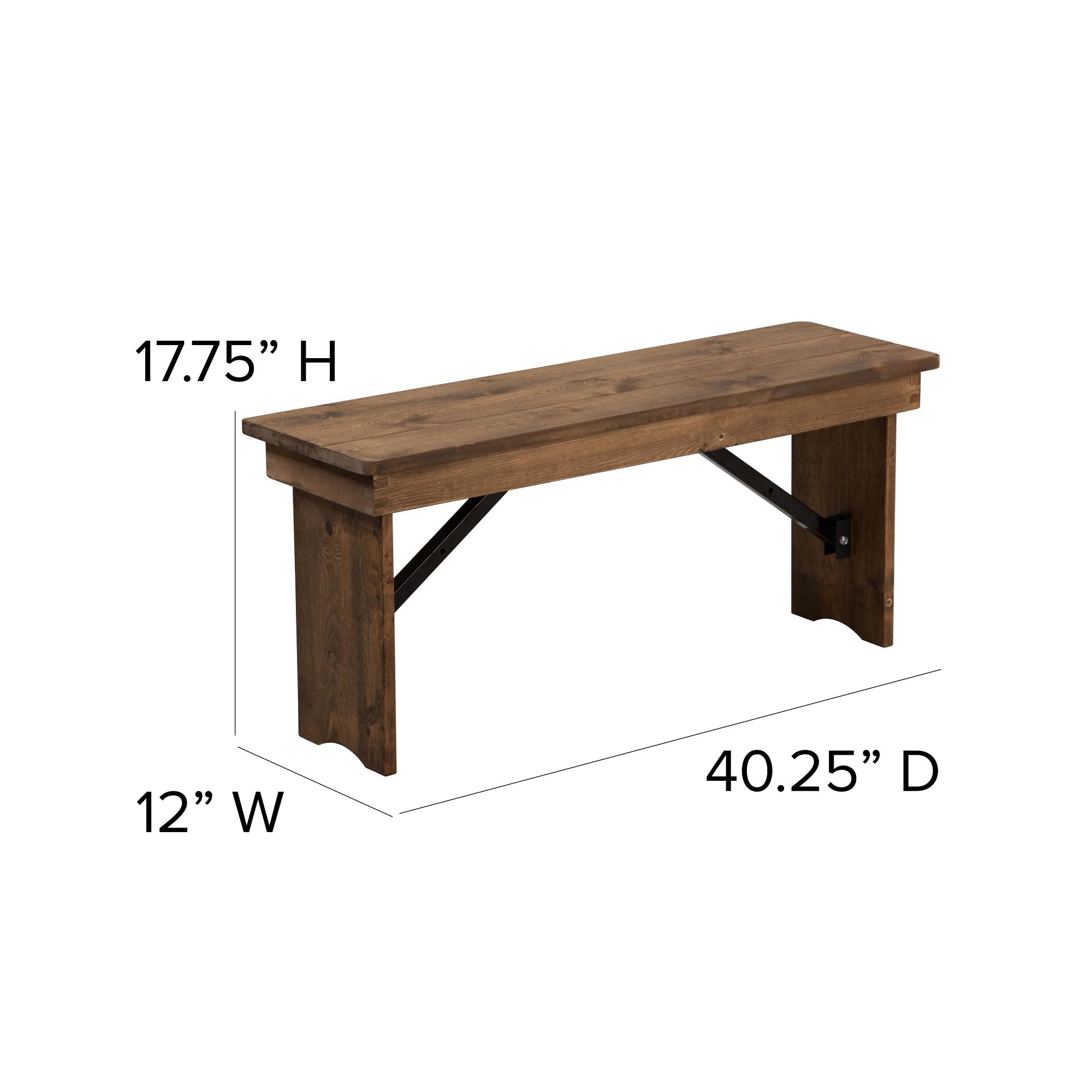 Flash Furniture Hercules Series 9' X 40'' Antique Rustic Folding Farm Table And Four Bench Set