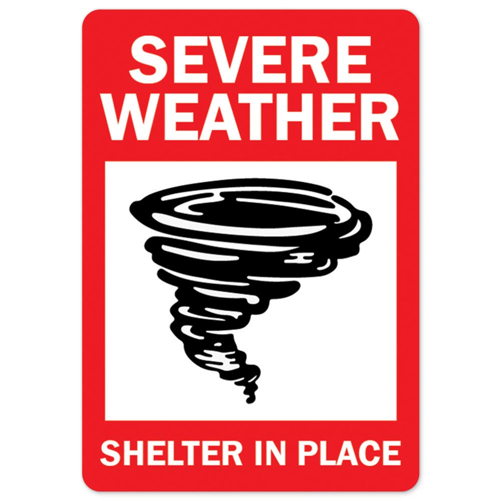 Covid-19 Notice Sign - Severe Weather Shelter In Place | Peel And Stick Wall Graphic | Protect Your Business, Class Room, Office