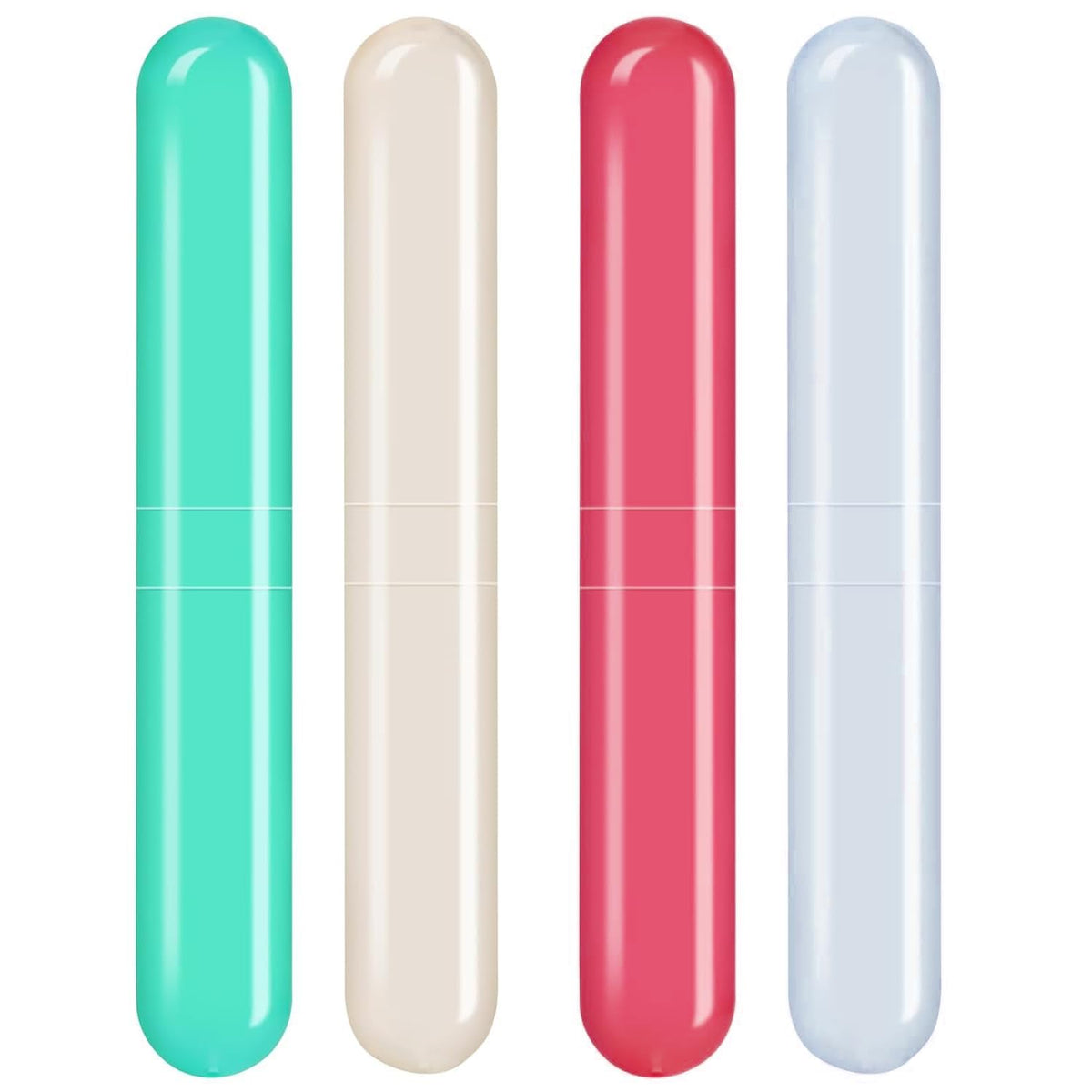 Portable Plastic Toothbrush Travel Case | Hygienic Toothbrush Holder Tube | Lightweight & Durable for Travel, Office & Home (Pac