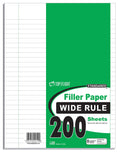 Top Flight Filler Paper, 10.5 X 8 Inches, Wide Rule, 200 Sheets (12110)
