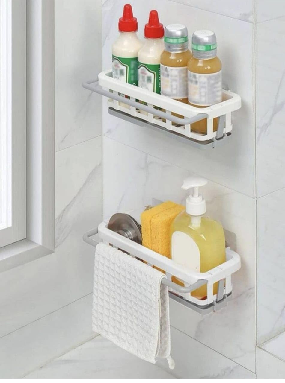 Bathroom Storage Shelf, Wall Mounted, Space Saving Organiser, Bathroom Rack,