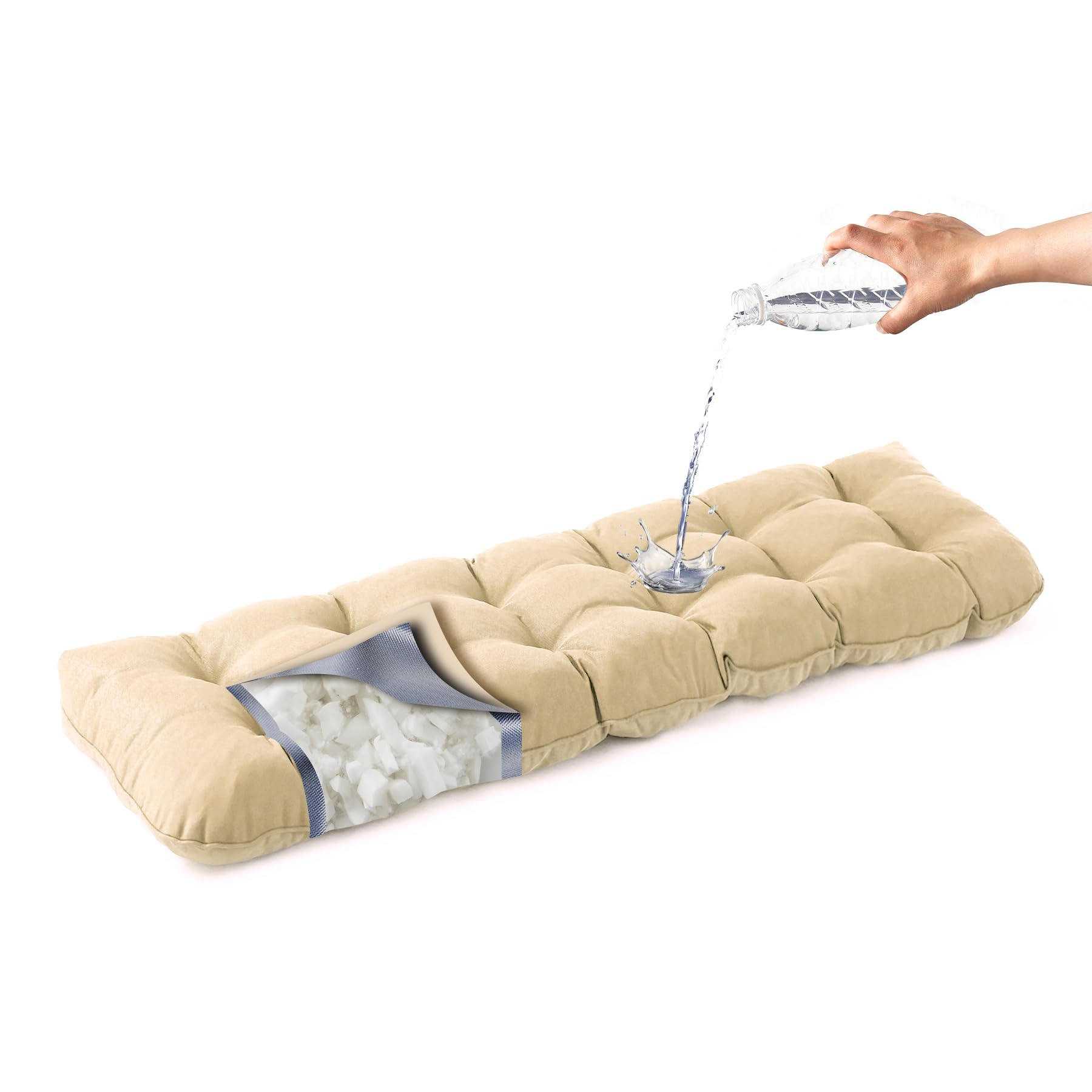 Ipynbap Bench Cushion For Outdoor Furniture, 59X18X5 Inch, Waterproof Outdoor Bench Cushion, Tufted Bench Seat Cushion, Fade-Res