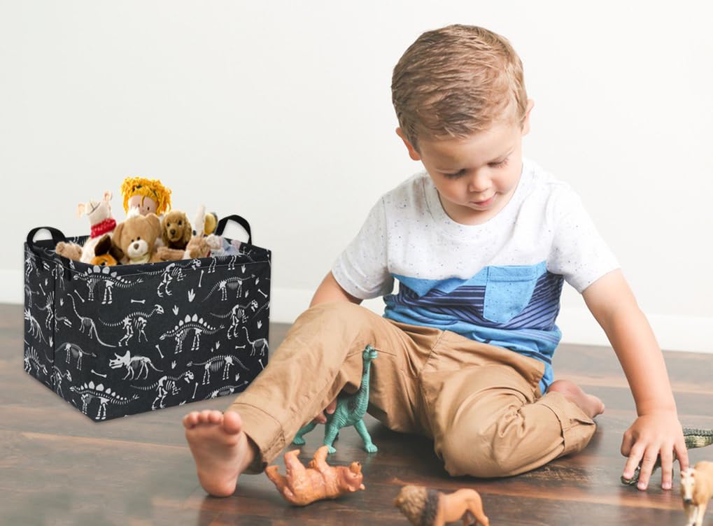 Hiyagon Rectangular Dinosaur Basket Baby Storage Baskets Kids Toy Basket For Boy And Girls Gift Basket Empty Cute Storage Bin Or