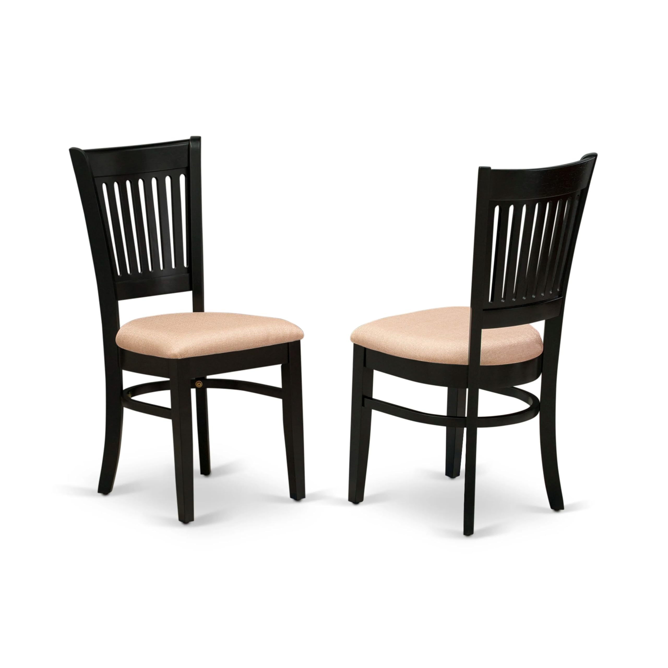 East West Furniture Amva5-Blk-C 5 Piece Dining Set Includes A Round Kitchen Table With Pedestal And 4 Linen Fabric Upholstered Dining Chairs, 36X36 Inch, Black