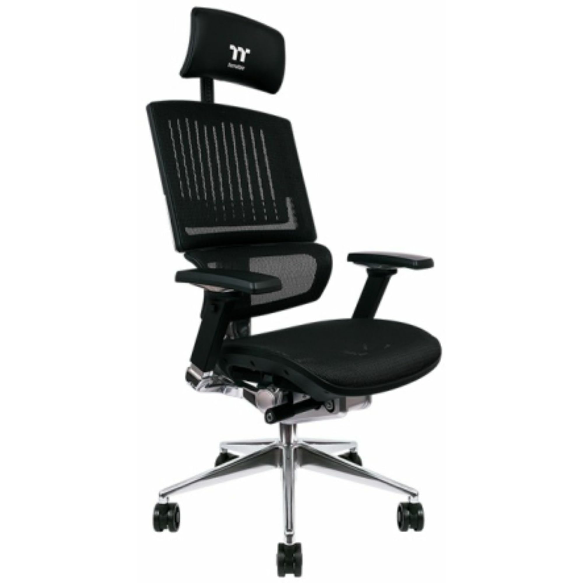 Thermaltake Cyberchair E500 Mesh Cushion Aluminum Framework Headrest/Seat Depth/Seat Height/4-Directional Armrest Adjustable Erg
