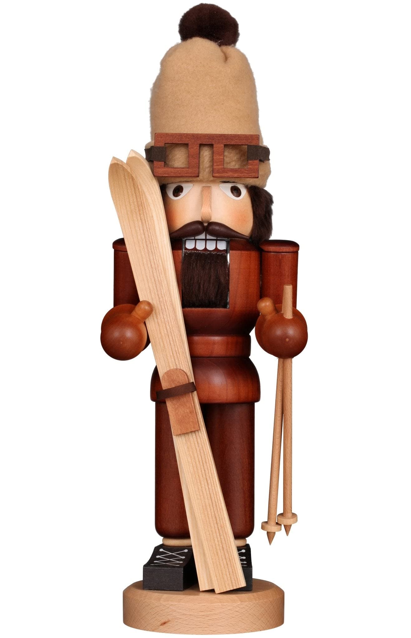 Alexander Taron Christian Ulbricht Nutcracker - Skier (Natural) - 17" H X 5.5" W X 4.75" D