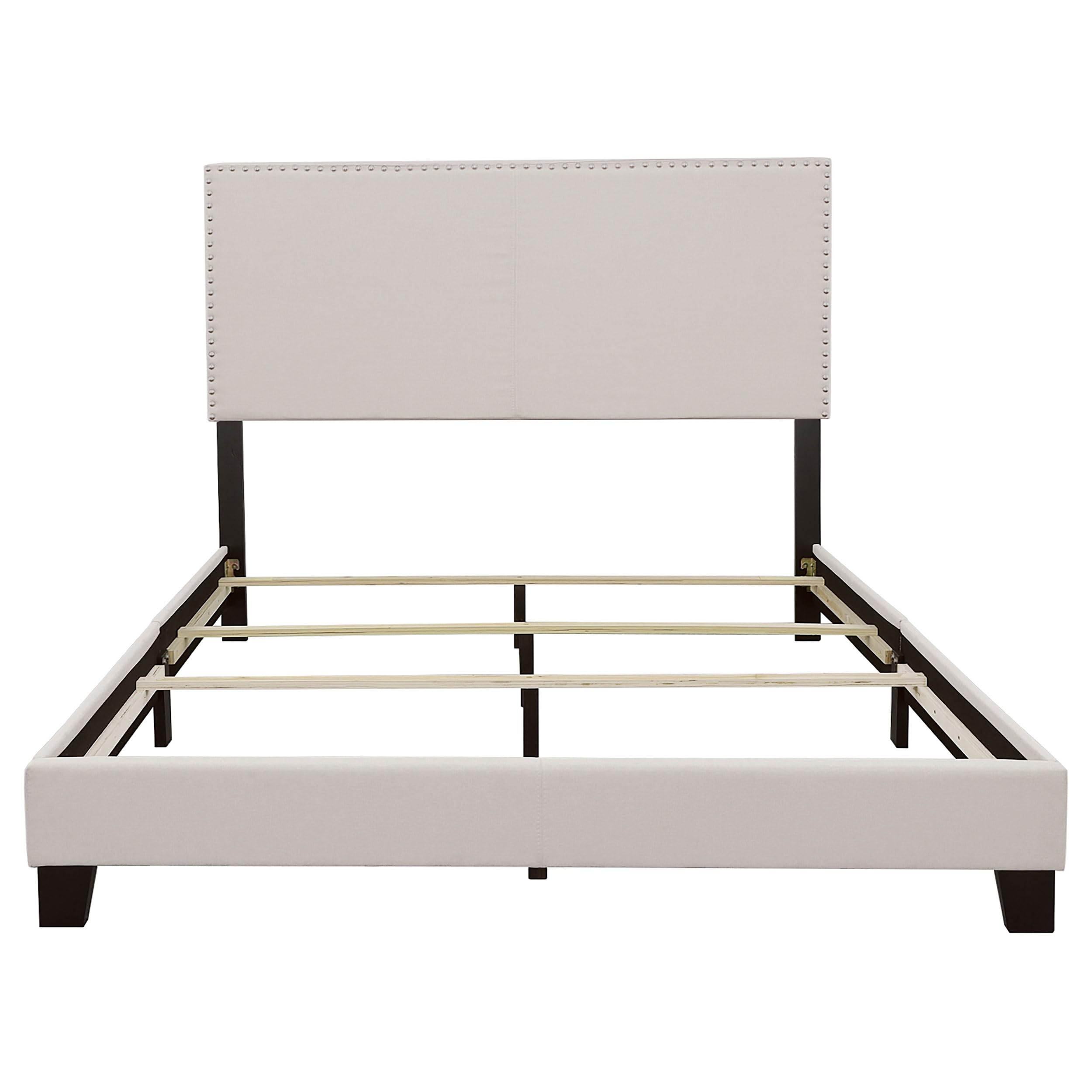 Coaster Home Furnishings Boyd Transitional Fabric Upholstered Eastern King Size Panel Bed Frame 50-inch Headboard Ivory 350051KE