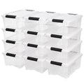 IRIS USA 12Pack 13 Quart Stackable Storage Bins with Lids, Clear/White
