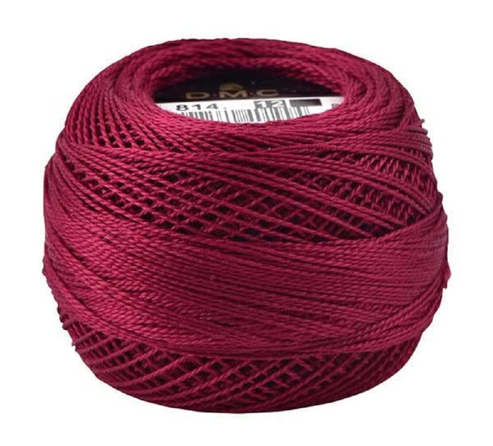 DMC 116 12-814 Pearl Cotton Thread Balls, Dark Garnet, Size 12