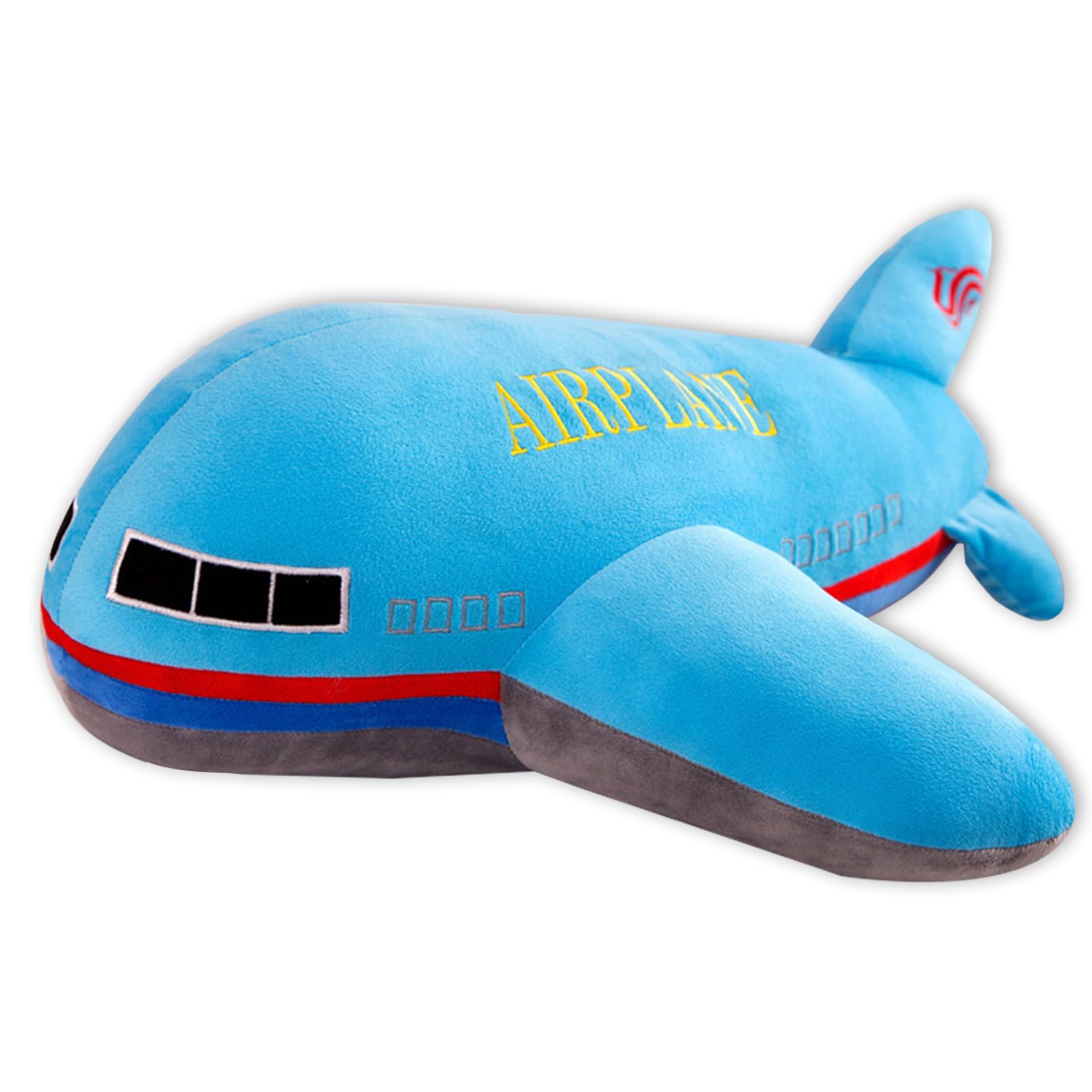 Aucooma Stuffed Airplane Plush Toys Blue Plane Pillow,Gifts For Kids Adults 15.7 Inches