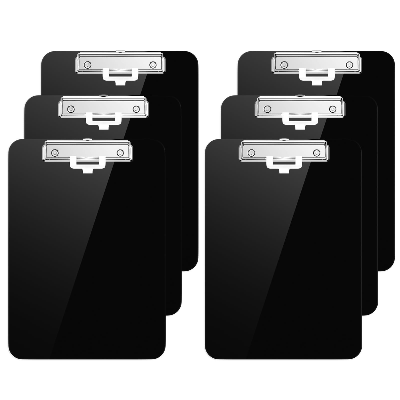 Hongri Plastic Clipboards Set Of 6, Black Clipboard Standard A4 Letter Size Clipboards For Nurses, Students And Office, Clipboar